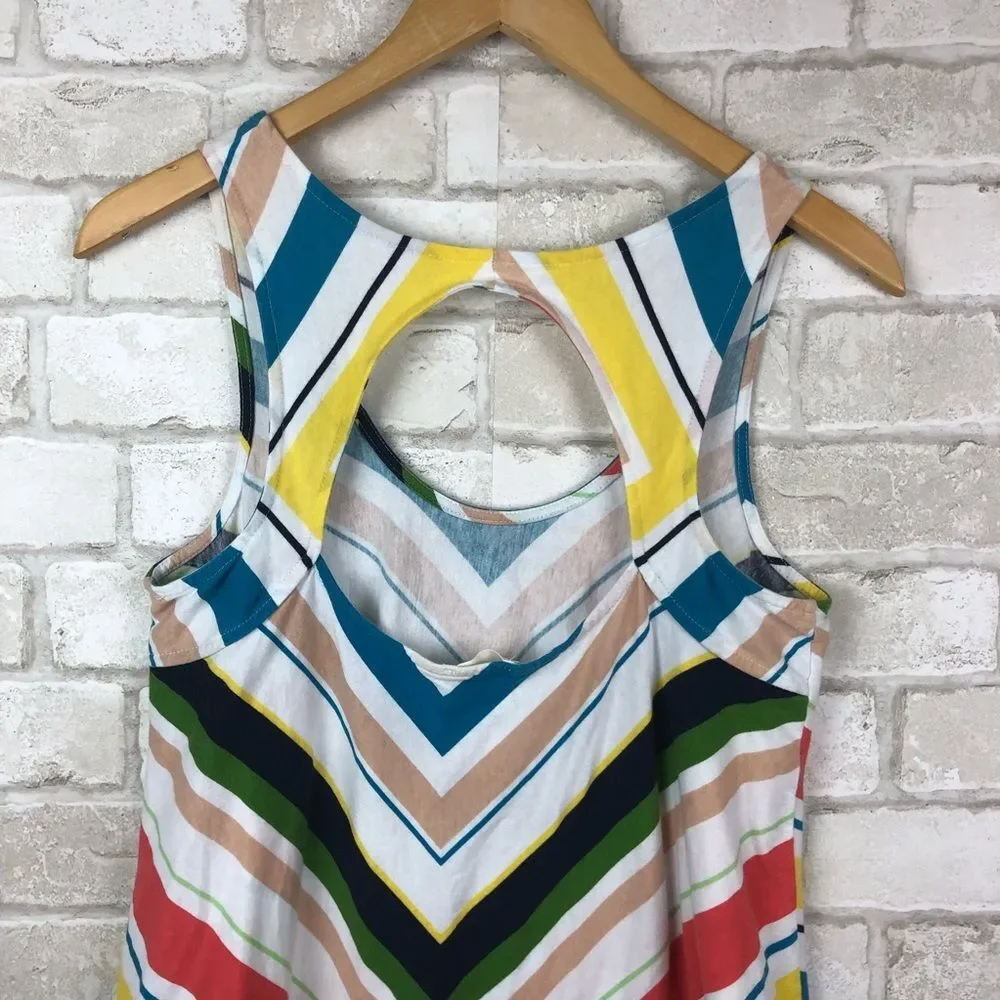 Anthro Deletta Chevron Striped Trapeze Swing Tank Top Size M